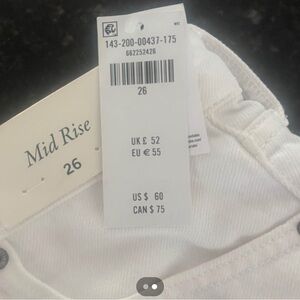 NWT: Abercrombie Mid Rise White Jean Skirt